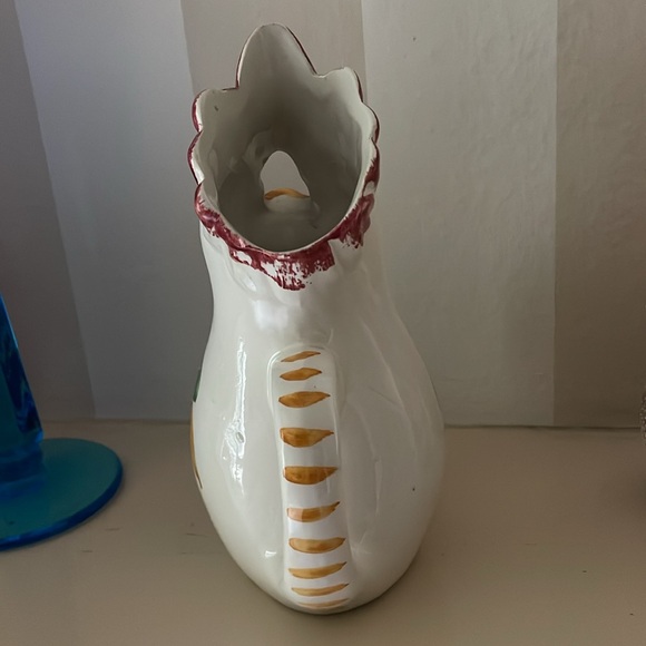 Vintage Italian Ceramic Rooster Chicken Pitcher mug 8.5” Made in Italy 0771 - Picture 3 of 9
